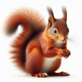 Image of isolated red squirrel against pure white background, ideal for presentations Royalty Free Stock Photo