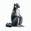Image of isolated Ring-tailed Lemur against pure white background, ideal for presentations Royalty Free Stock Photo