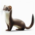 Image of isolated weasel against pure white background, ideal for presentations Royalty Free Stock Photo