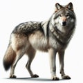 Image of isolated wolf against pure white background, ideal for presentations Royalty Free Stock Photo