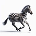 Image of isolated zebra against pure white background, ideal for presentations Royalty Free Stock Photo