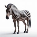Image of isolated zebra against pure white background, ideal for presentations Royalty Free Stock Photo