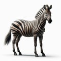 Image of isolated zebra against pure white background, ideal for presentations Royalty Free Stock Photo