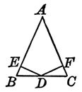 Perpendiculars Dropped From Midpoint of Base to Legs of Isosceles Triangles vintage illustration