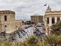 An image of Itchen Street in Oamaru town in North Otago region of the South Island of New Zealand under cloudy sky