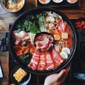 Image of japanese food that shabu-shabu Royalty Free Stock Photo