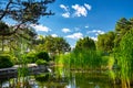 Image of Japanese Garden located on Margit Island of Budapest, Hungary during sunny summer day