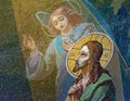 The image of Jesus Christ on the fresco Church of the Savior on
