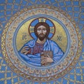 Image of Jesus Christ on the inside of the dome of the St. Nicholas Naval Cathedral, Kronstadt