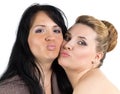 Image of joking bride and bridesmade Royalty Free Stock Photo