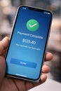 Mobile Payment Confirmation Screen Showing Successful Transaction Royalty Free Stock Photo