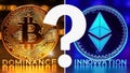 Cryptocurrency Showdown: Bitcoin Dominance vs. Ethereum Innovation Royalty Free Stock Photo