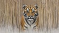 An image in 4K resolution showing a tiger concealed among tall grass Royalty Free Stock Photo