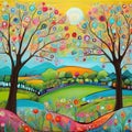 image of the karla gerard beautiful painted the freshness and renewal of spring art style.