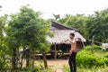 Image of a Khmer rural man in the countryside.