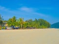 Kho Lipe, Satun, Thailand - Longtail boats taxi on the beach Royalty Free Stock Photo