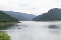 Image of Khun Dan Prakan Chon Dam in Nakhon Nayok Thailand to store water during rainy season in dry to prevent flooding. Royalty Free Stock Photo