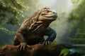 Image of a komodo dragon in the forest, Reptile, Animals., Generative AI, Illustration