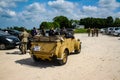 Image of a kugelwagen of the German army in Normandy with the camouflage of africa korps. Recreation on the 70th anniversary. Back