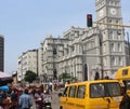 Lagos people and buses at Marina Street, CMS, Lagos Nigeria