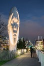 ECHO, sculpture created by Jaume Plensa on Seattle Waterfront Royalty Free Stock Photo