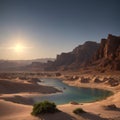 a landscape of wadi oasis in Oman.