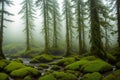 Landscapes of the Tongass National Forest in Juneau Alaska, United States made with Generative AI