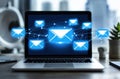 Email Communication on Laptop Royalty Free Stock Photo