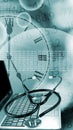 Image of laptop and stethoscope Royalty Free Stock Photo