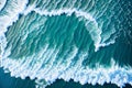 Large ocean waves crushing - aerial view looking straight down made with Generative AI Royalty Free Stock Photo