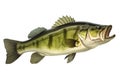 Image of a largemouth bass isolated on white background. Fish. Underwater animals. Generative AI Royalty Free Stock Photo
