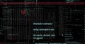 Image of layers of text and binary data processing on black background Royalty Free Stock Photo