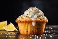 Lemon poppyseed muffin tasty dessert background