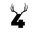 Letter and nubmer with antlers EPS vector file