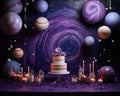 custom made anniversary smash cake backdrop. Royalty Free Stock Photo
