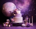 custom made anniversary smash cake backdrop. Royalty Free Stock Photo