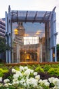 Liberty Bell seen through glass building in Philadelphia PA