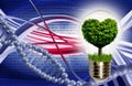 Image with a light bulb inside which a tree is symbolically placed, and the crown of the tree looking like a heart Royalty Free Stock Photo