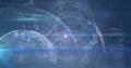 Image of light spots over globe and data processing Royalty Free Stock Photo