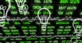 Image of lightbulb icons over financial data processing