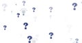 Image of lightbulb icons over question marks on white background Royalty Free Stock Photo