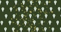 Image of lightbulbs and green spots on green background Royalty Free Stock Photo
