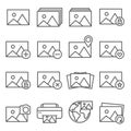 Image line icon set on white background