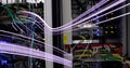 Image of lines moving over servers Royalty Free Stock Photo