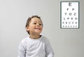Little boy having an eye test Royalty Free Stock Photo