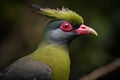 Image of livingstone\'s turaco bird,Tauraco livingstonii in the forest. Birds., Wildlife Animals