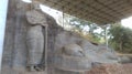 Standing Buddha Statue and the reclining Buddha statue in Gal Vihara in Polonnaruwa sri lanka Royalty Free Stock Photo