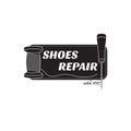 image of logo of shoe repair services. Concept for workshop repair