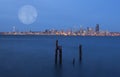 Image of long exposure sunset shot of city skyline