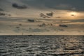 looking out into the beautiful distance ocean in the horizon. Royalty Free Stock Photo